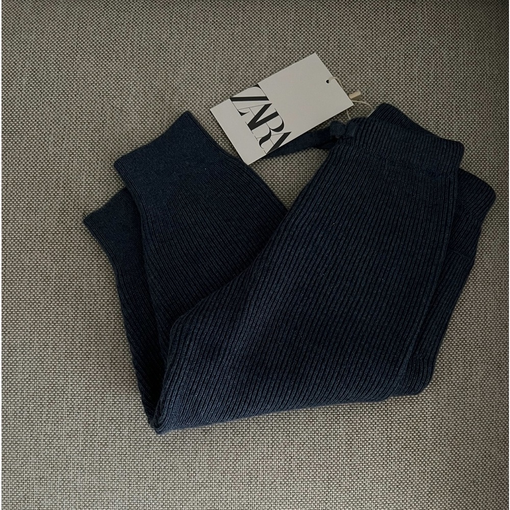 Zara kids blue knit tights 12-18 months